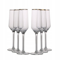 RUBIN GOLD KOMPLET 6 KIELISZKÓW SZAMPAN 220 ML