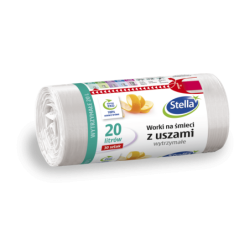 WORKI NA ŚMIECI 30SZT MOCNE Z USZAMI 20L STELLA BIAŁE