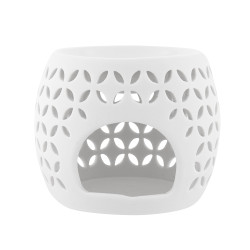 KOMINEK PORCELANOWY ZAPACHOWY DEK. LISTKI 10.5X10.5X8.5 CM