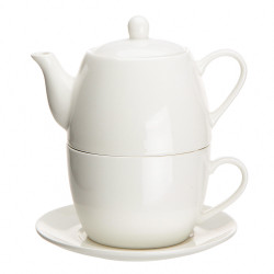 REGULAR ZESTAW DO HERBATY TEA FOR ONE OPASKA  PVC PORCELANA KREMOWA