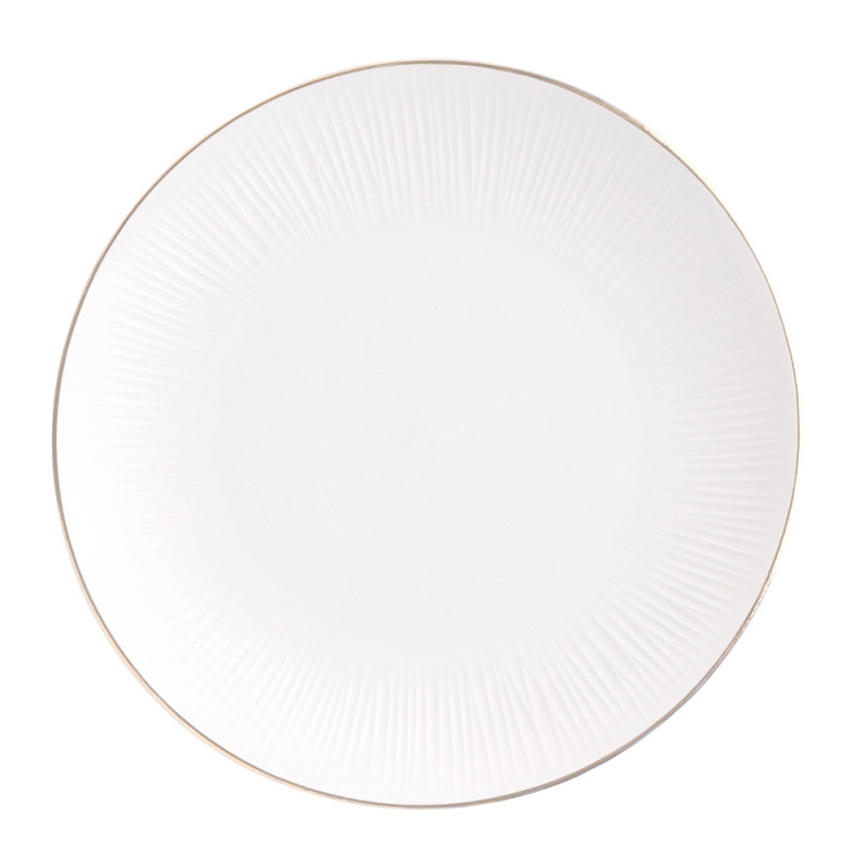 ALESSIA ZŁOTA LINIA TALERZ PŁYTKI NBC 25 CM PORCELANA KREMOWA