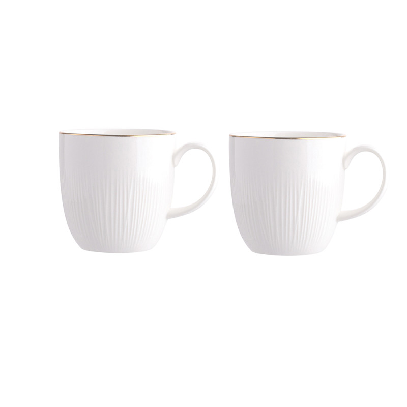 ALESSIA ZŁOTA LINIA ZESTAW 2 KUBKÓW NBC 280 ML GIFT BOX PORCELANA KREMOWA