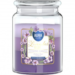 DUŻA Świeca zapachowa w słoiku BISPOL 100H LAWENDOWE UKOJENIE