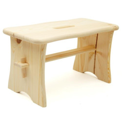 TABORET NISKI RYCZKA KRZESEŁKO DREWNIANE 39CM/20CM