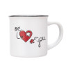 KUBEK PORCELITOWY Z WYWINIĘTYM RANTEM 320 ML walentynki