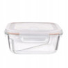 NOBLE POJEMNIK ŻAROODPORNY 2-DZIELNY Z POKRYWKą KWADRATOWY 1.1L 18.5X18.5X7.5CM