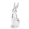 FIGURKA Królik Ceramiczny Srebrny 19 cm