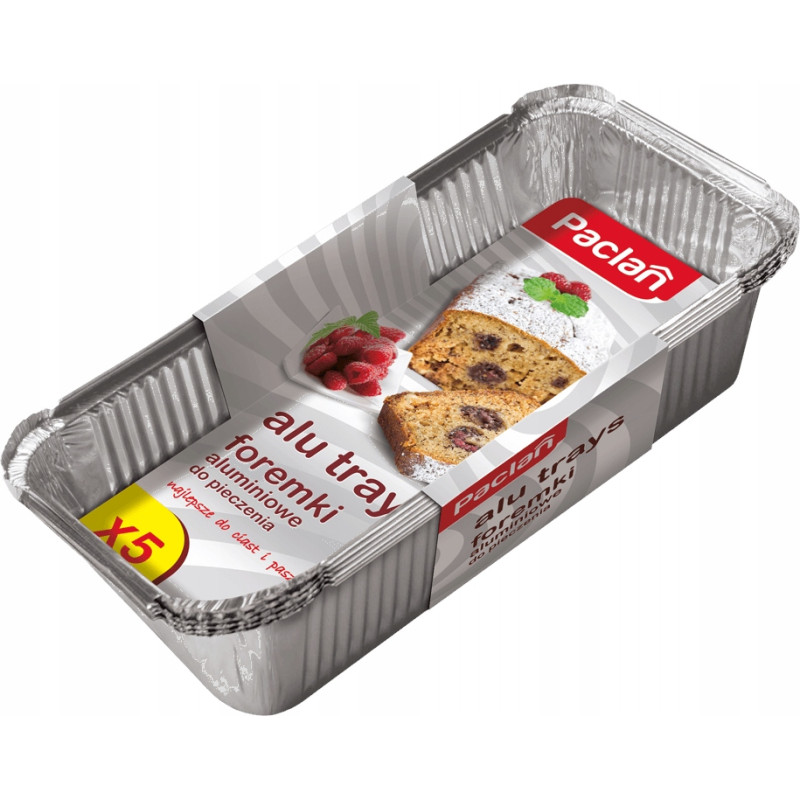 Foremki aluminiowe do pieczenia - 23x10 cm - 5 szt. PACLAN