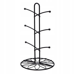 Stojak na kubki czarny metalowy wieszak na filiżanki Altom Design Kwiat