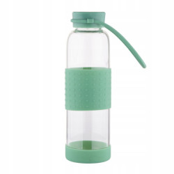 BUTELKA SZKLANA W SILIKONOWEJ OSŁONIE 550ML ZIELONA