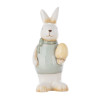 FIGURKA CERAMICZNA PAN ZAJąC 8X6.5X16.5 CM DEK. ZIELONA BLUZECZKA