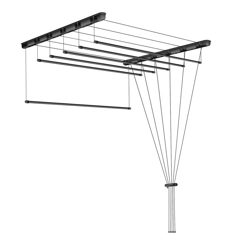 SUSZARKA SUFITOWA 6-CIO PRĘTOWA 120CM CZARNA