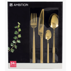 ZŁOTE SZTUĆCE 24EL 6 OSÓB AMBITION GOLD
