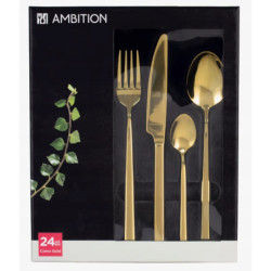 ZŁOTE SZTUĆCE 24EL 6 OSÓB AMBITION GOLD