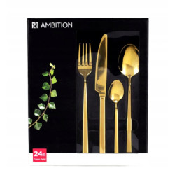 ZŁOTE SZTUĆCE 24EL 6 OSÓB AMBITION GOLD