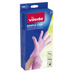 VILEDA RĘKAWICE 100szt S/M rękawiczki