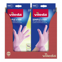 VILEDA RĘKAWICE 100szt S/M rękawiczki