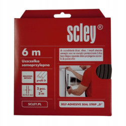 Uszczelka typ D brązowa 6m kartonik 3,5 do 6,5mm