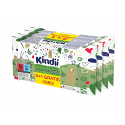 Chusteczki nawilżane Kindii Natural Balance, 3 1 (4x60 szt.)