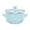 Garnek emaliowany z pokrywką Pyza miętowy 22 cm 5 l EMALIA OLKUSZ