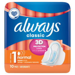 Always Classic Normal Podpaski ze skrzydełkami, 10 sztuk