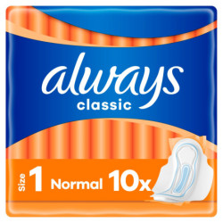 Always Classic Normal Podpaski ze skrzydełkami, 10 sztuk
