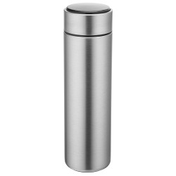 TERMOS NIERDZEWNY Z SITKIEM 500 ML WYŚWIETLACZ LED (WYMIENNA BATERIA) SREBRNY