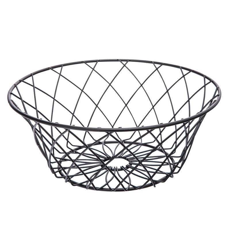 Koszyk na owoce druciany metalowy Altom Design czarny kwiat 25 cm