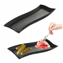 Półmisek Salsa Fala 26 x 10 cm czarny AMBITION