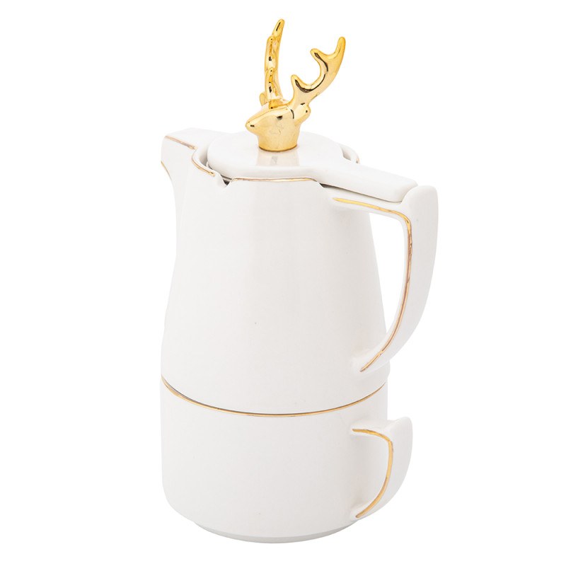 ZESTAW TEA FOR ONE Z ZAPARZACZEM DEK. ZŁOTY JELEŃ