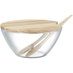 Salaterka Natural z pokrywą i sztućcami 23 cm AMBITION