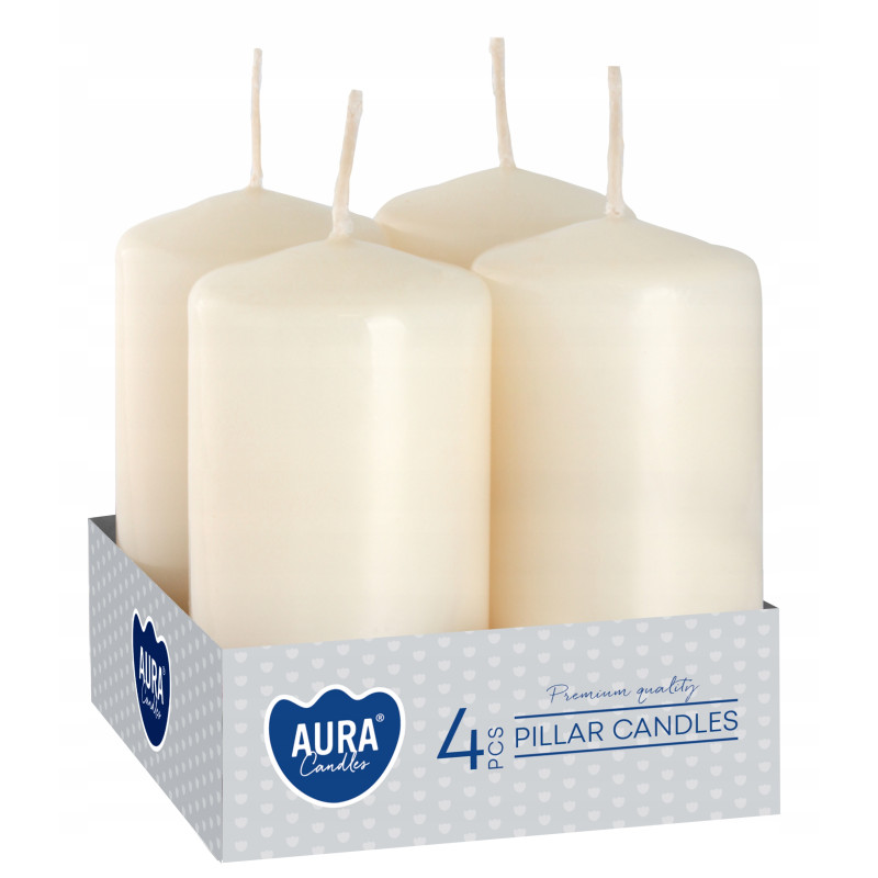 Świece wotywne ecru AURA 40/80 4szt.