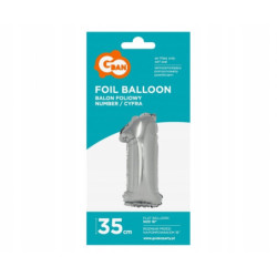 BALON FOLIOWY 1 35CM SREBRNA