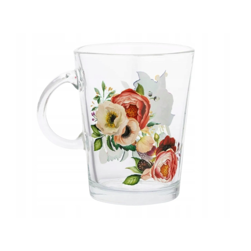 Kubek do kawy i herbaty szklany Altom Design Atena Anemon 420 ml