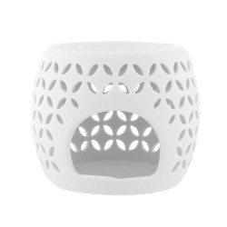 KOMINEK PORCELANOWY ZAPACHOWY DEK. LISTKI 10.5X10.5X8.5 CM