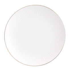 ALESSIA ZŁOTA LINIA TALERZ PŁYTKI NBC 25 CM PORCELANA KREMOWA
