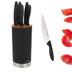 Zestaw noży w bloku Zwieger Rocca Stal nierdzewna Uchwyt soft touch 5 sztuk