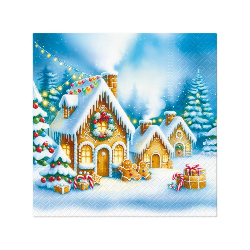 . Ozdobne serwetki Christmas Lights Village – format 33×33