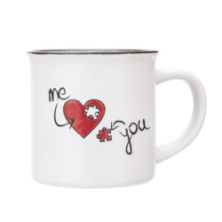 KUBEK PORCELITOWY Z WYWINIĘTYM RANTEM 320 ML walentynki