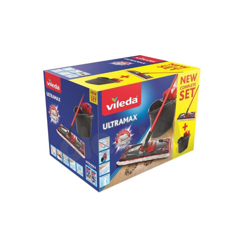 Mop płaski Vileda UltraMax BOX ZESTAW WIADRO + WYCISKACZ