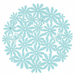 MATA FILCOWA OKRąGŁA ŚR. 30 CM DEK. KWIATY MIĘTOWA N/N BZ