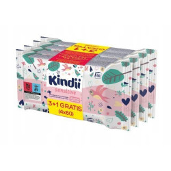 Chusteczki dla niemowląt i dzieci Kindii sensitive 3 1 (240 sztuk)
