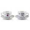 PREZENT KOMPLET FILIŻANEK ZE SPODKIEM 2 SZT. PORCELANA