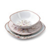 Komplet obiadowy dla 6 osób PORCELANA Talerz Miska Na prezent W kwiaty
