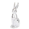 FIGURKA Królik Ceramiczny Srebrny 19 cm