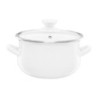 Garnek emaliowany z pokrywką Pyza kremowy 16 cm 2 l EMALIA OLKUSZ