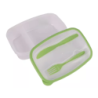 Pojemnik śniadaniowy ze sztućcami zielony LUNCHBOX