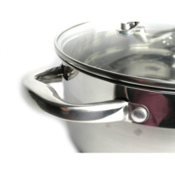 GARNEK GRUBE DNO Z POKRYWĄ 9,8L 28 CM STALOWY VELIO