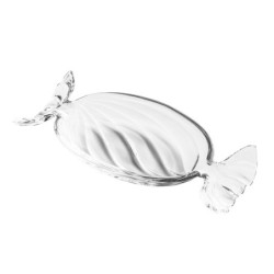 Talerz dekoracyjny cukierek 22,9 x 3 cm transparentny