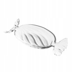 Talerz dekoracyjny cukierek 22,9 x 3 cm transparentny